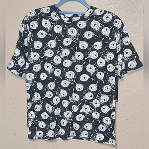 American Dream Team Netwotk Youth Black And White Eyeball Shirt Size 14/16